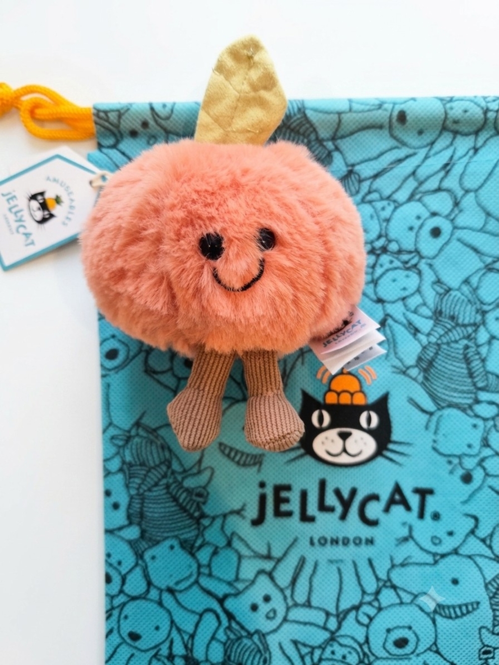 Jellycat Peach Bag Charm